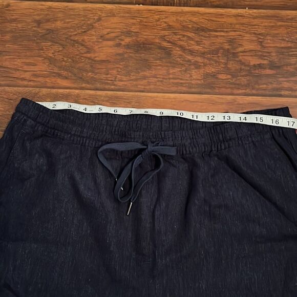 Pendleton Blue Linen Blend Pull-On Drawstring Pants Coastal Minimalist Resort - Picture 11 of 12